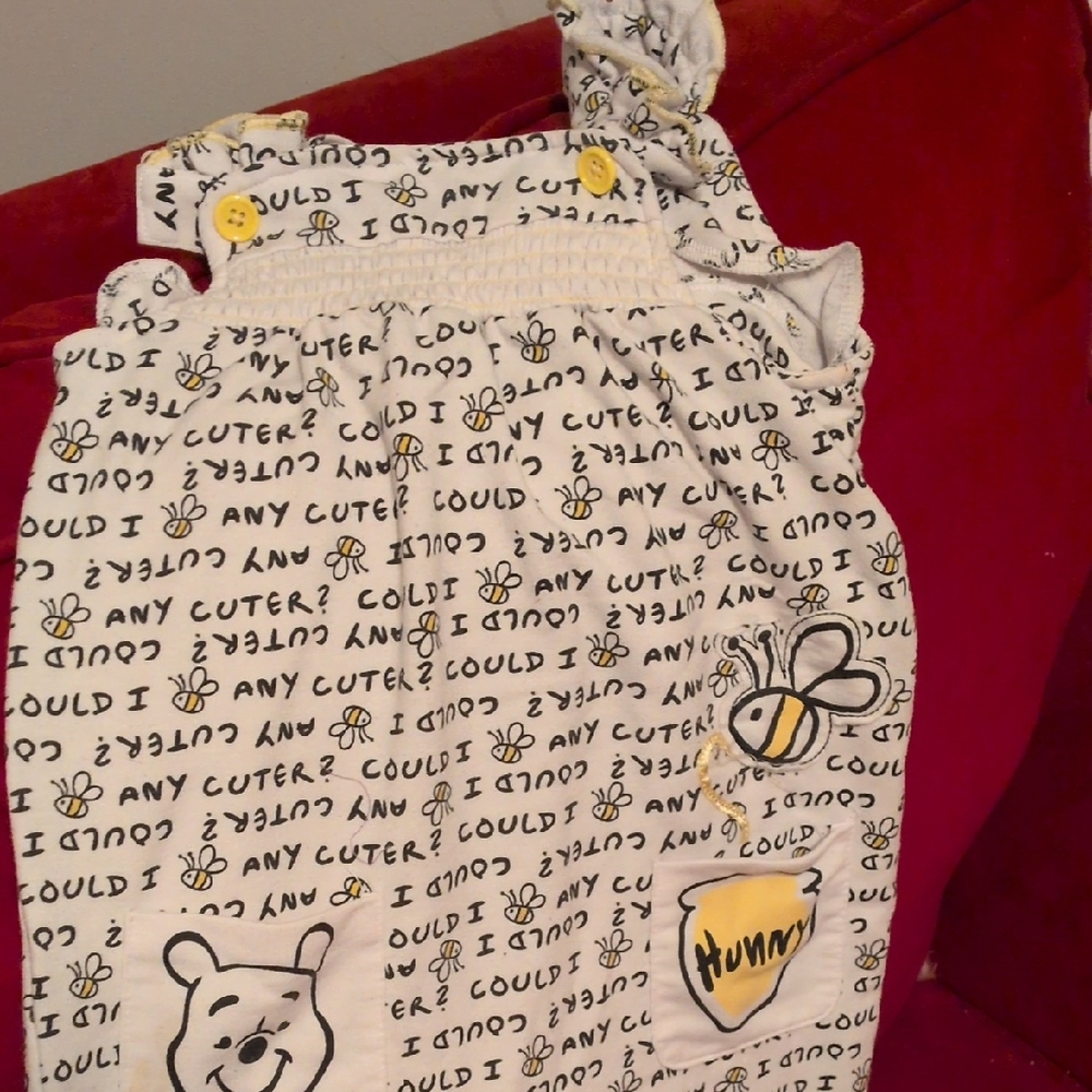 Disney Pooh Bear Overalls - White and Yellow